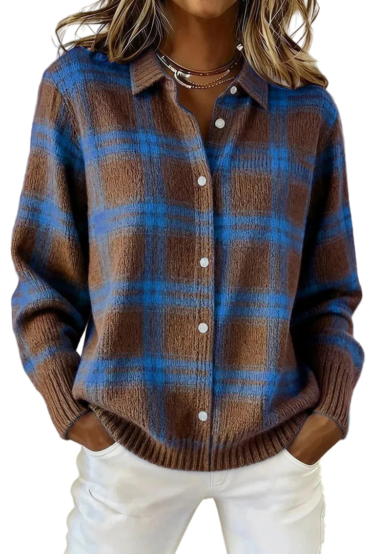 CLARA Blusa estampada de cuadros