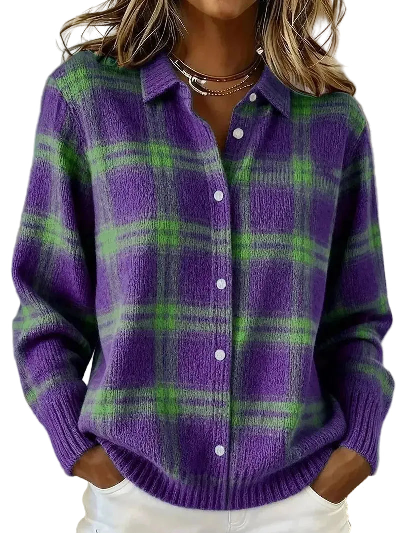 CLARA Blusa estampada de cuadros