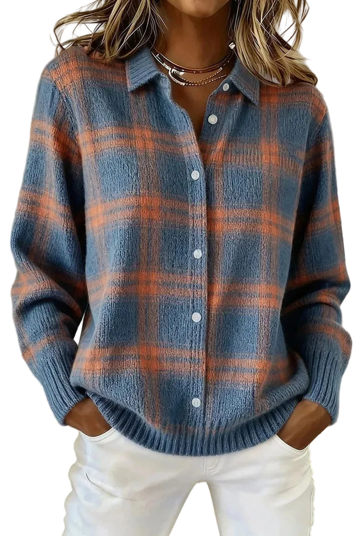 CLARA Blusa estampada de cuadros